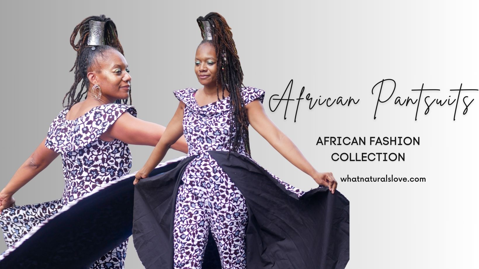 African Pantsuit Stylish Powerful Black & White