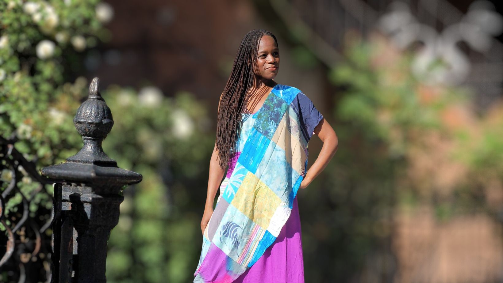 Moroccan Magic Dress in Patched, Denim and Flower Patterns