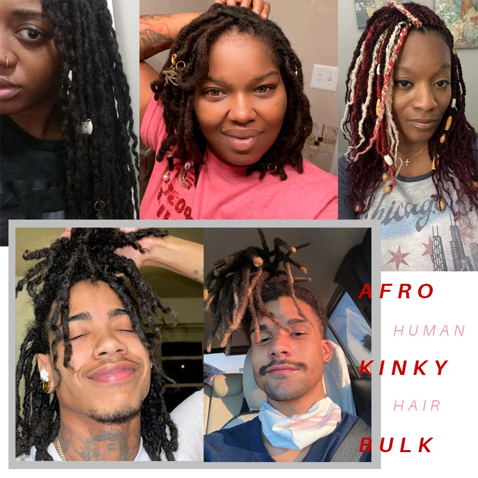 Collage of people with various hairstyles including braids and dreads.
