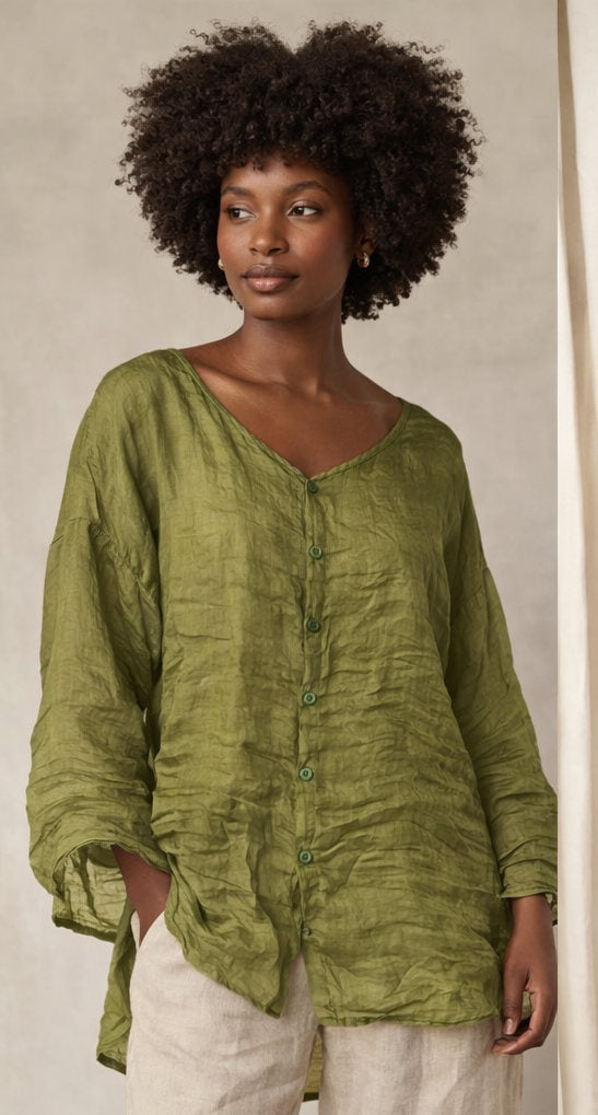 Vintage Linen Mori Blouse: Eco-Friendly Summer Fashion