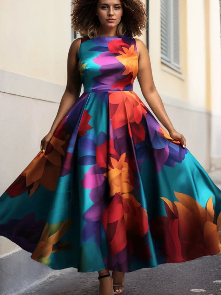 Floral Print A-Line Tank Dress