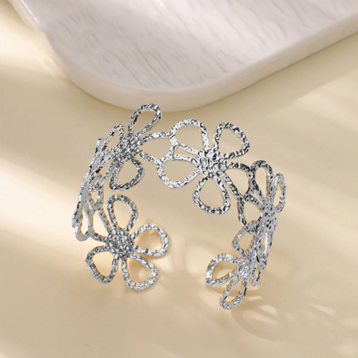 Silver Flower Hair Cuff for Locs