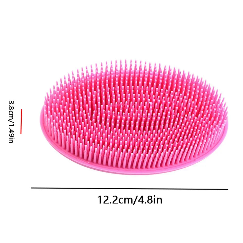 Pink silicone loc lint remover brush with dimensions of 12.2cm x 3.8cm, ideal for gently removing lint from locs without pulling.