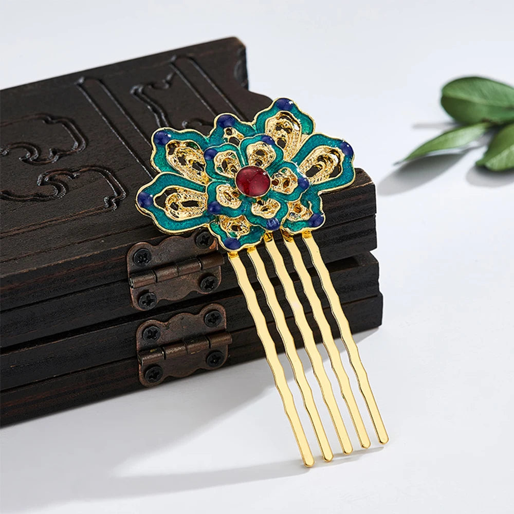 Green Lotus Hair Comb