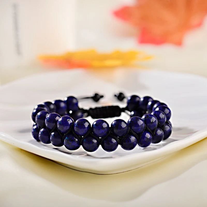 Vulcanic stone double beaded Hair Tie - Bracelet