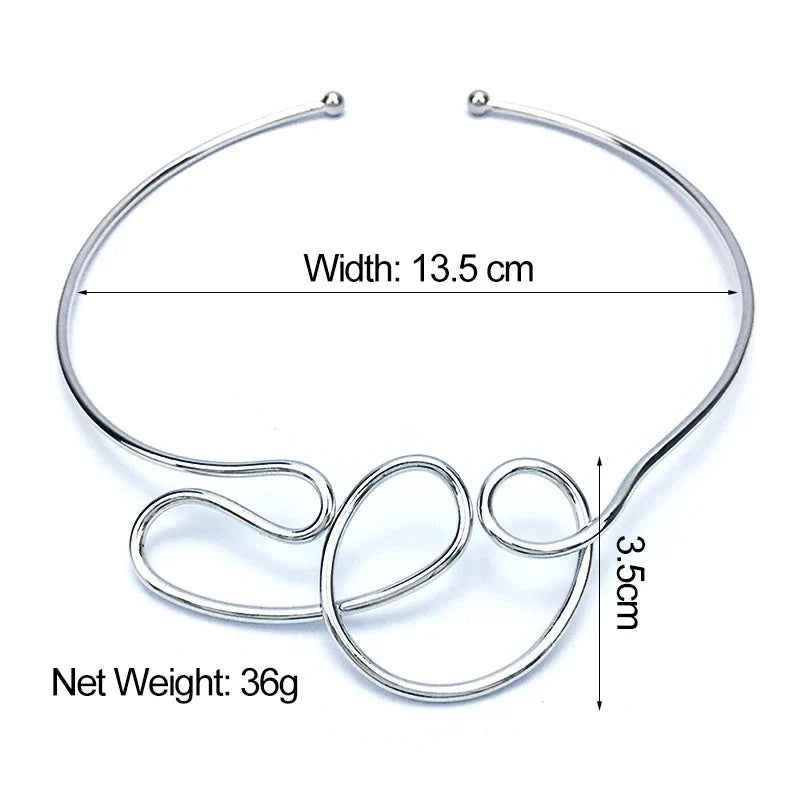 Sculpted Flow Choker – Gold or Silver