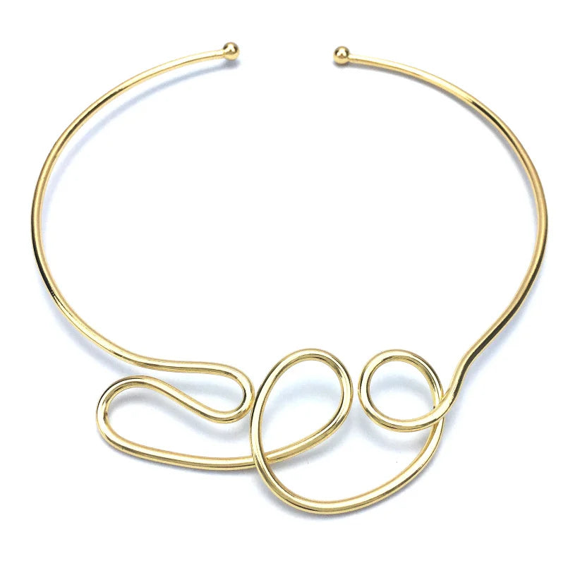 Sculpted Flow Choker – Gold or Silver