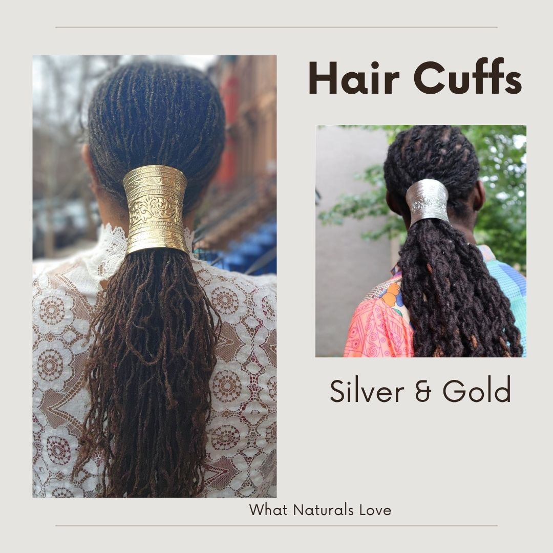 Ancient Gold Hair Cuff for long ponytails Locs, Sisterlocks, Dreadlocks and Braids