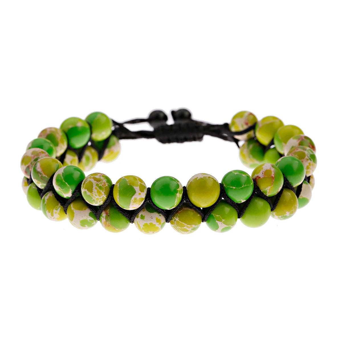 Vulcanic stone double beaded Hair Tie - Bracelet