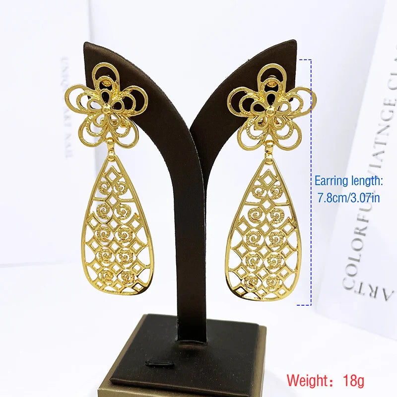 Luxurious Two-Tone Gold Drop Earrings Gold