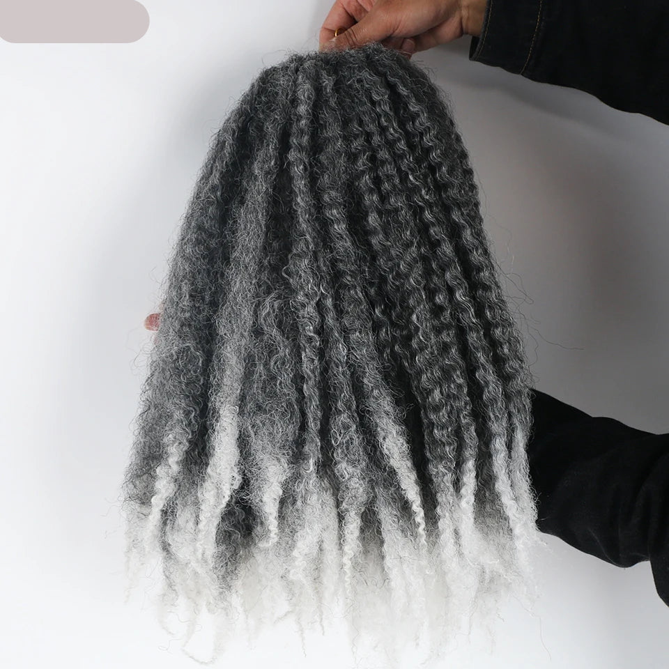 Marley Twist Crochet Hair - Black with Gray