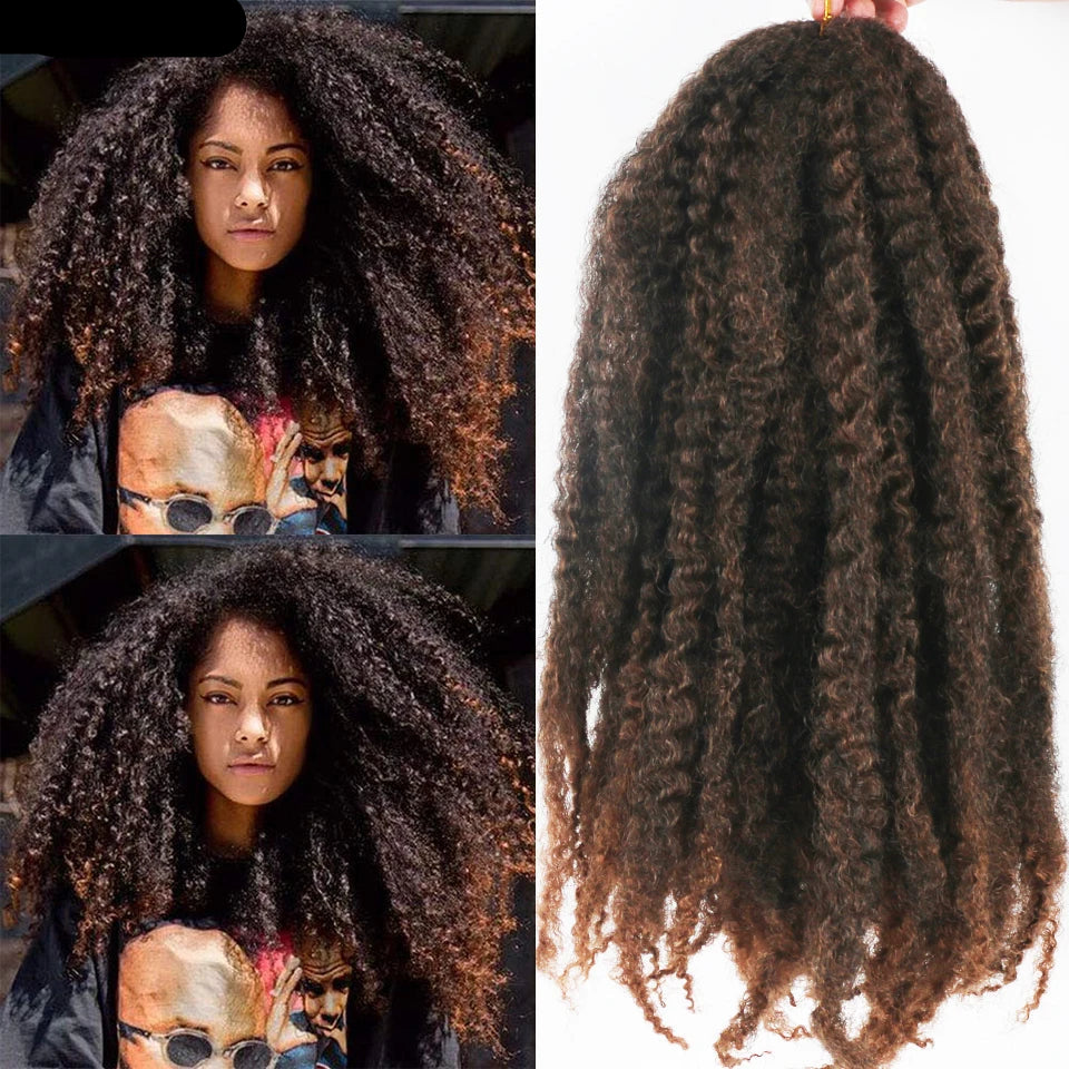 Marley Twist Crochet Hair in Brown with Brown ends