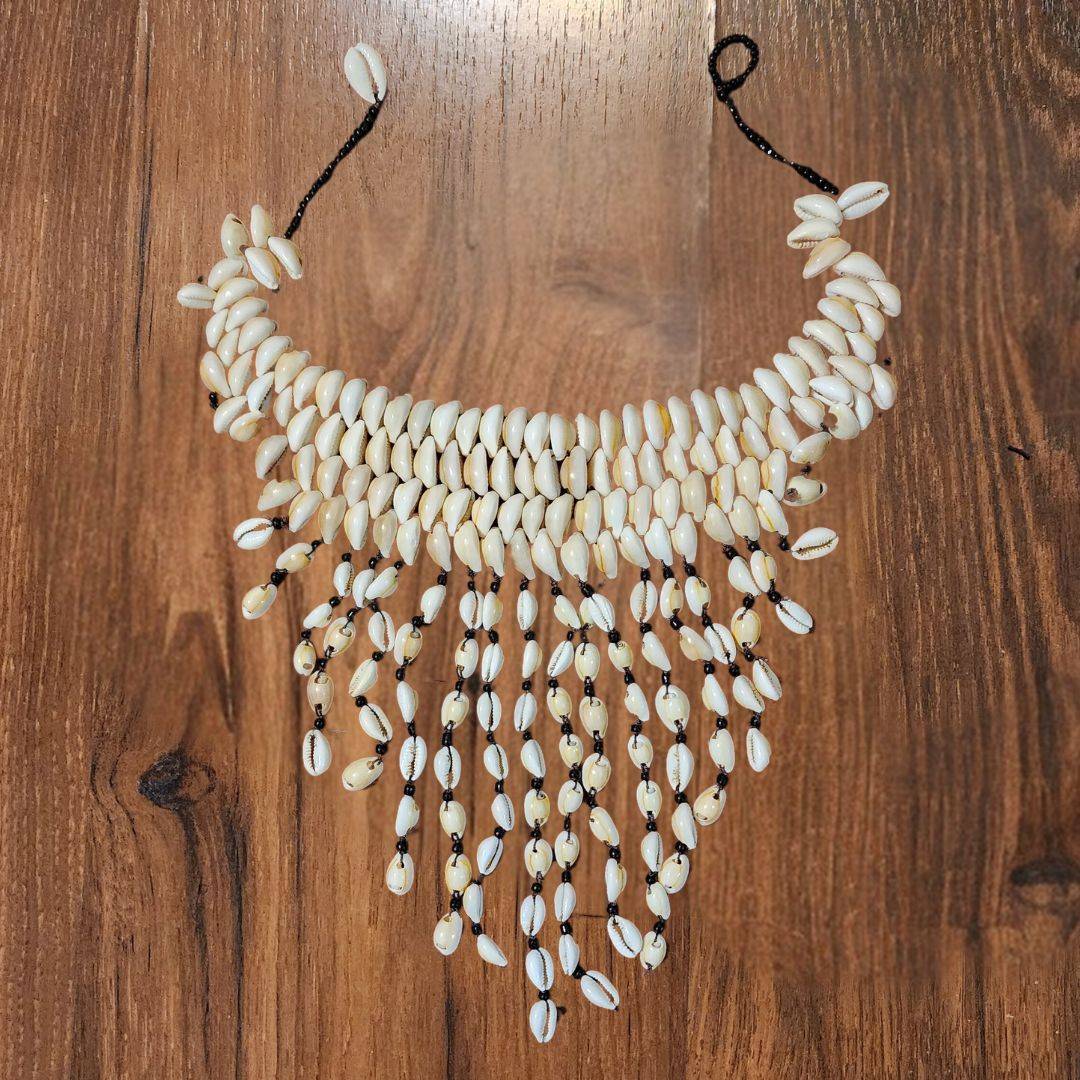 Cowrie Shell Tassel Choker