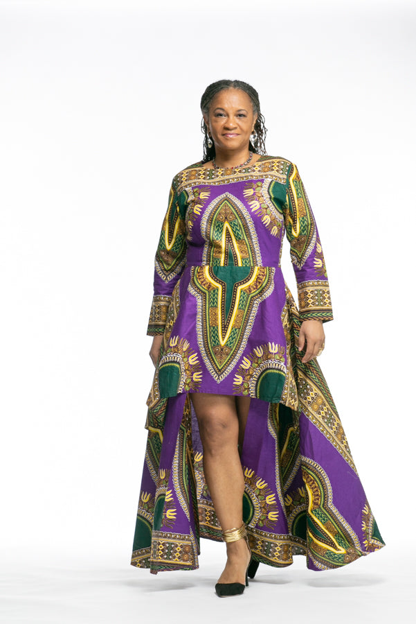 African Hi-Low Dashiki Dress - Super Elegant