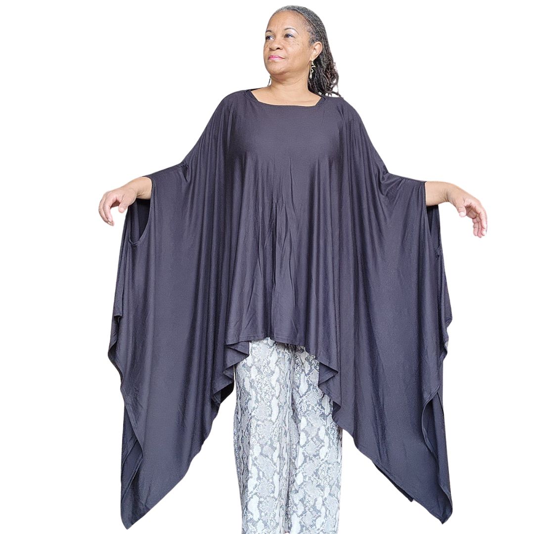 Black Poncho Multi Wear - Versatile Black Poncho Black Poncho Multi Wear - Versatile Black Poncho