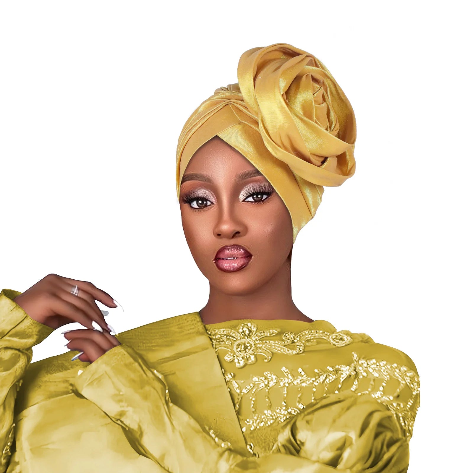 Floral Turban Hat - Stylish Modest Headwear for Special Events