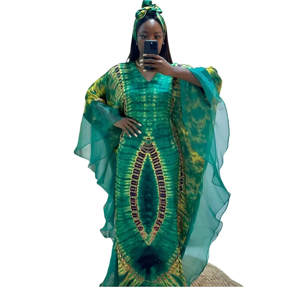 Mesh Patchwork Caftan Dress - Headscarf | Elegant Design WhatNaturalsLove.com Mesh Patchwork Caftan Dress - Headscarf | Elegant Design WhatNaturalsLove.com