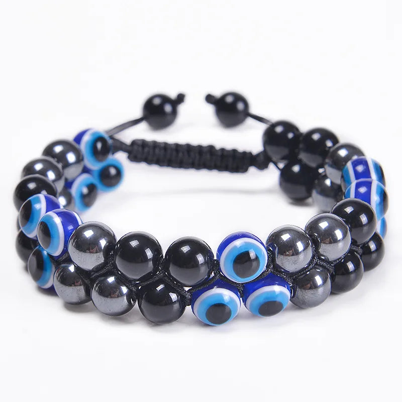 Vulcanic stone double beaded Hair Tie - Bracelet