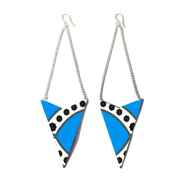 Handmade African Fabric Earrings With Tassels