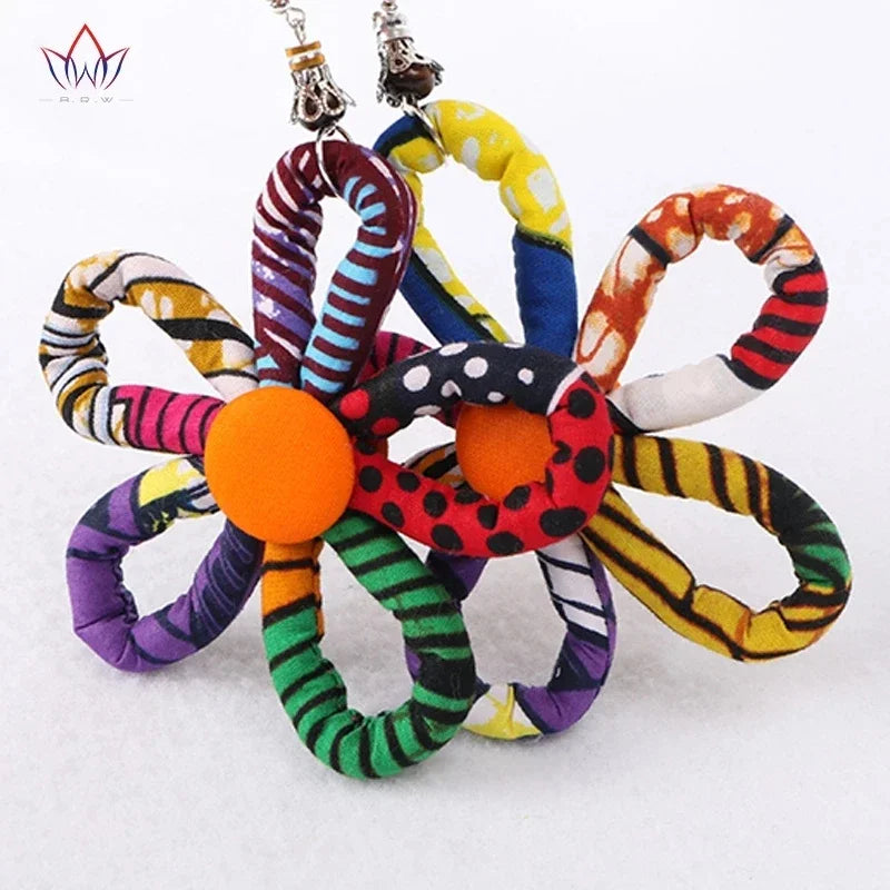 Handmade African Fabric Earrings With Tassels