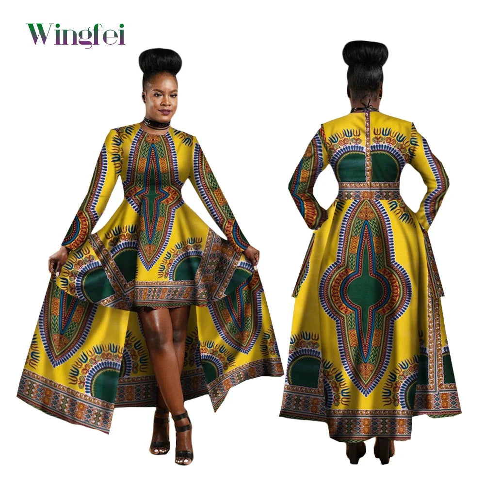 African Hi-Low Dashiki Dress - Super Elegant