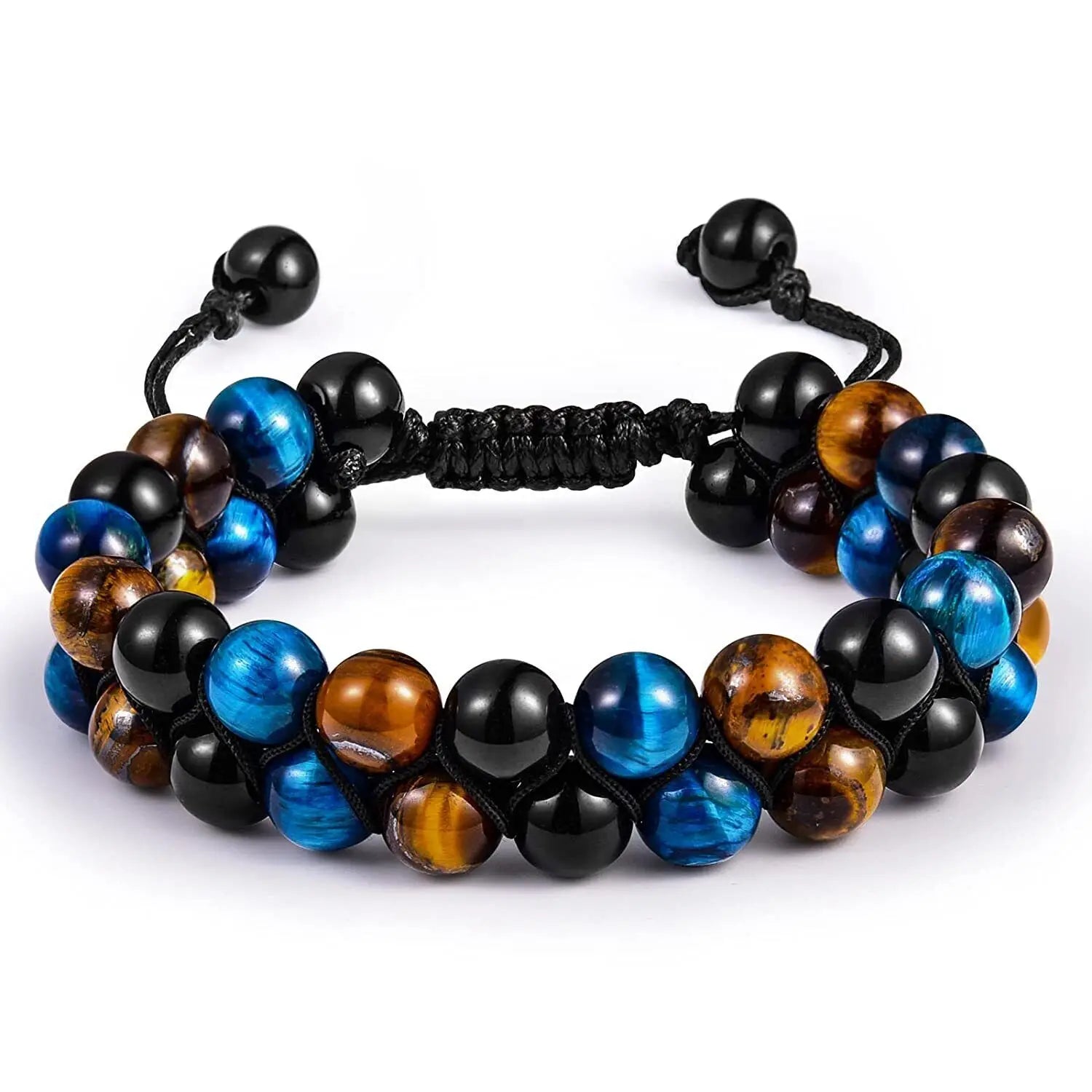 Vulcanic stone double beaded Hair Tie - Bracelet