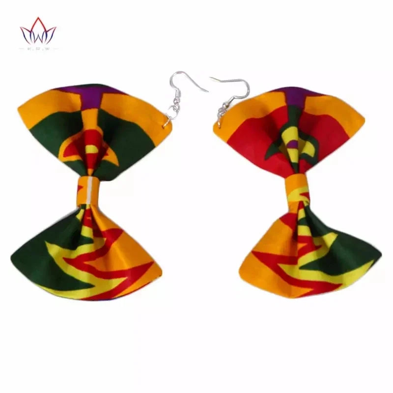Handmade African Fabric Earrings With Tassels