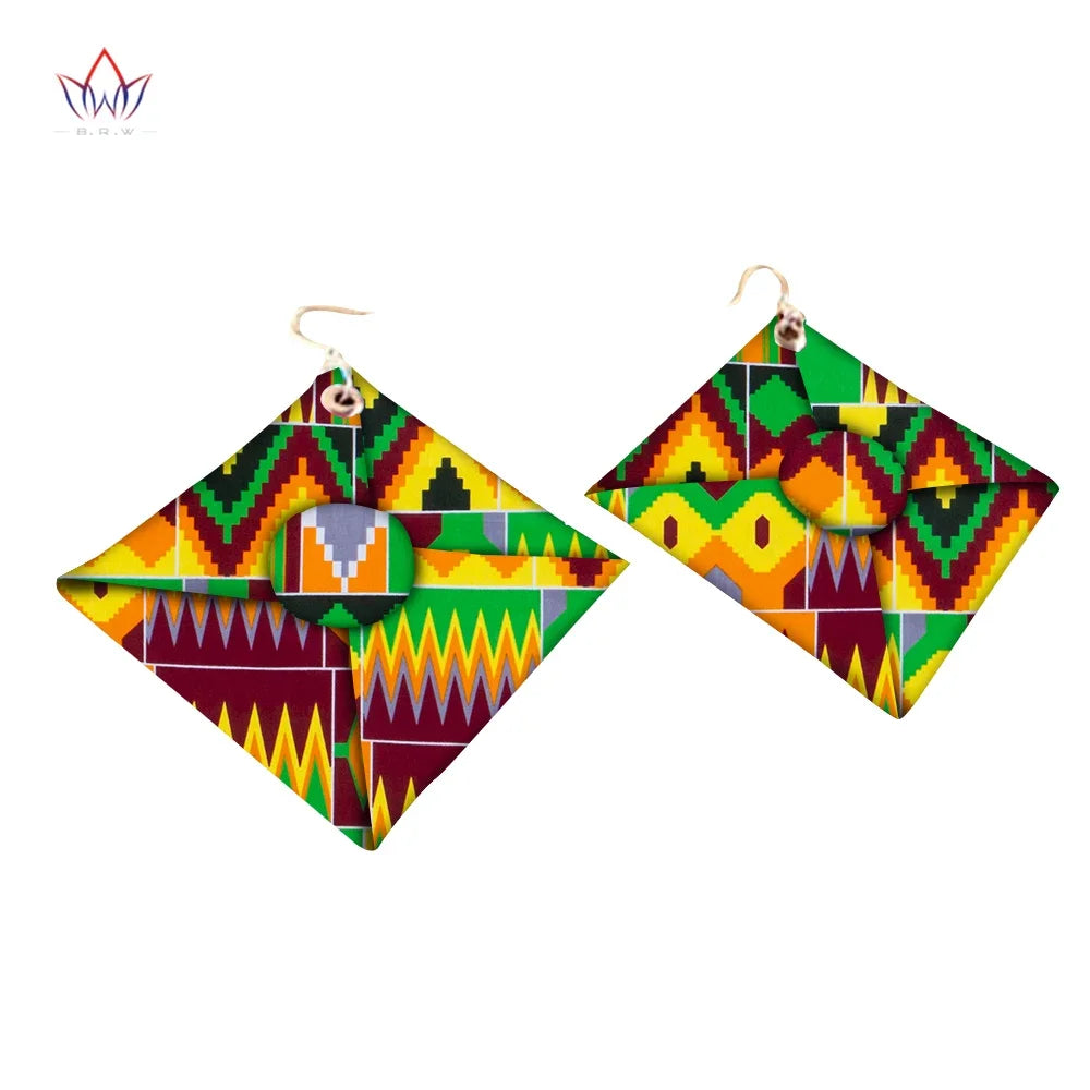 Handmade African Fabric Earrings With Tassels