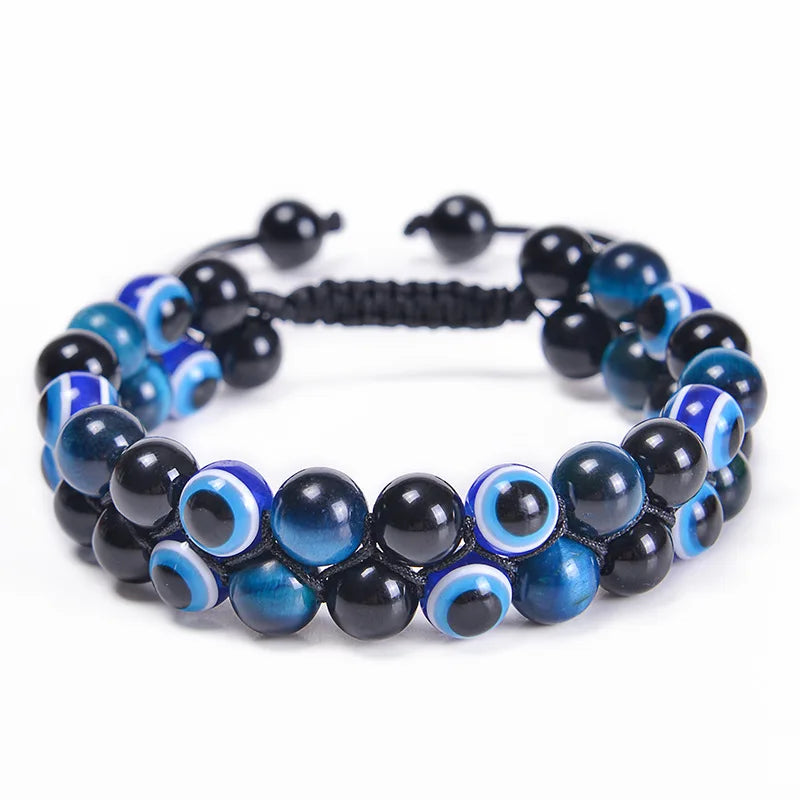 Vulcanic stone double beaded Hair Tie - Bracelet