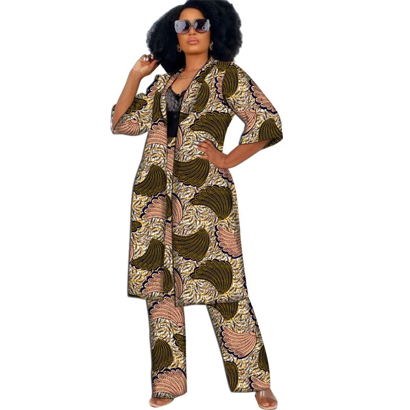 Elegant Ankara 2-Piece Pant Set with Long Jacket