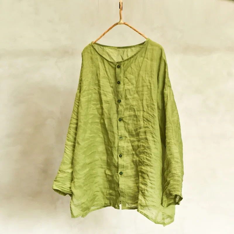 Vintage Linen Mori Blouse: Eco-Friendly Summer Fashion