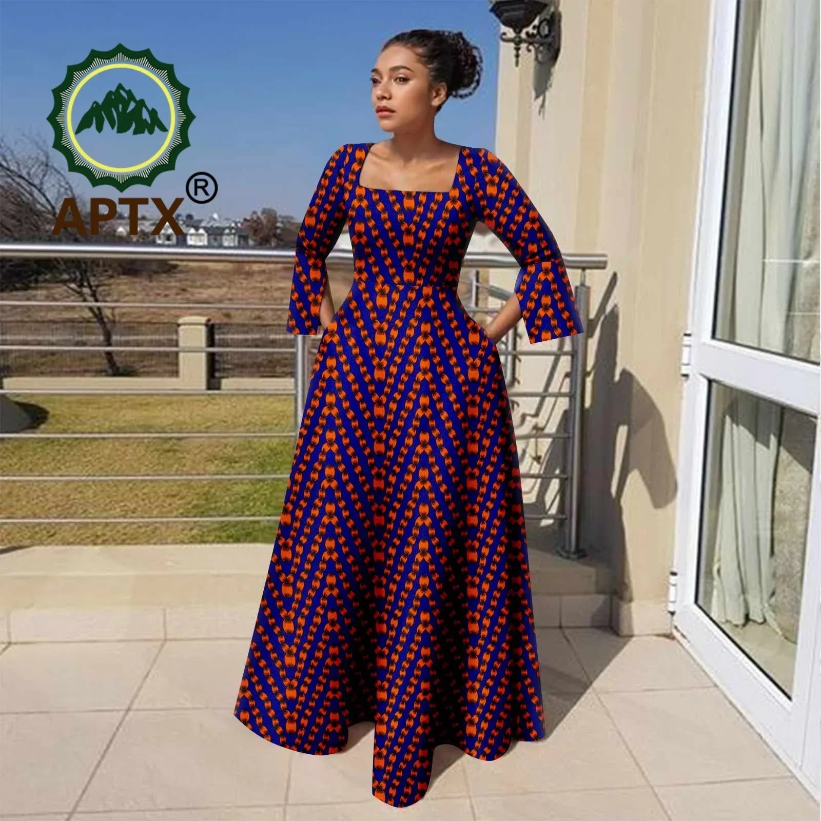 Ankara Maxi Dress with Pockets for Curvy bodies