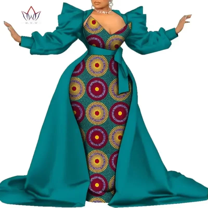 Super Elegant African Ankara Gown with a Train