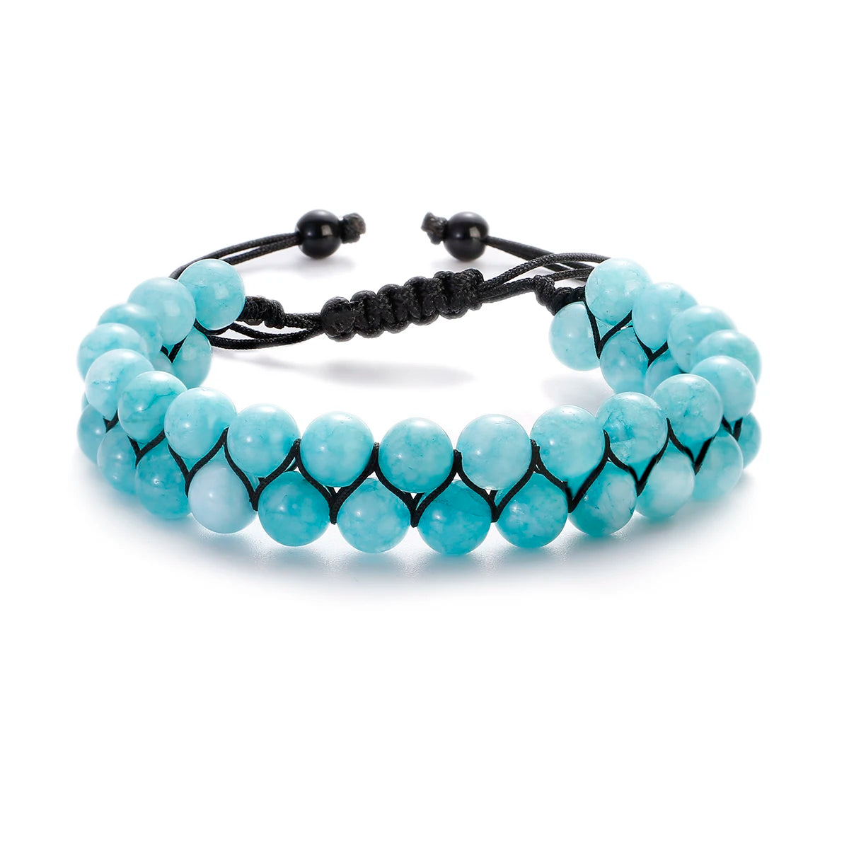 Vulcanic stone double beaded Hair Tie - Bracelet