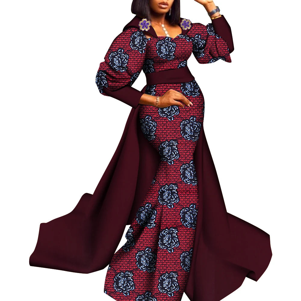 Super Elegant African Ankara Gown with a Train
