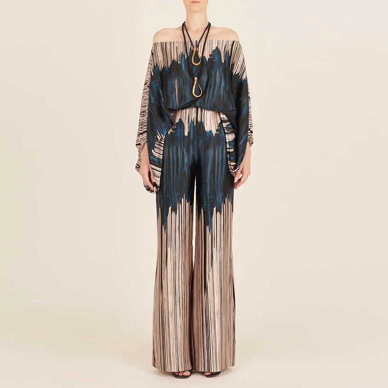 Elegant Off-Shoulder Pants Set Outfit for women