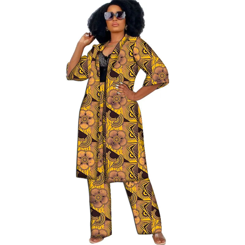 Elegant Ankara 2-Piece Pant Set with Long Jacket