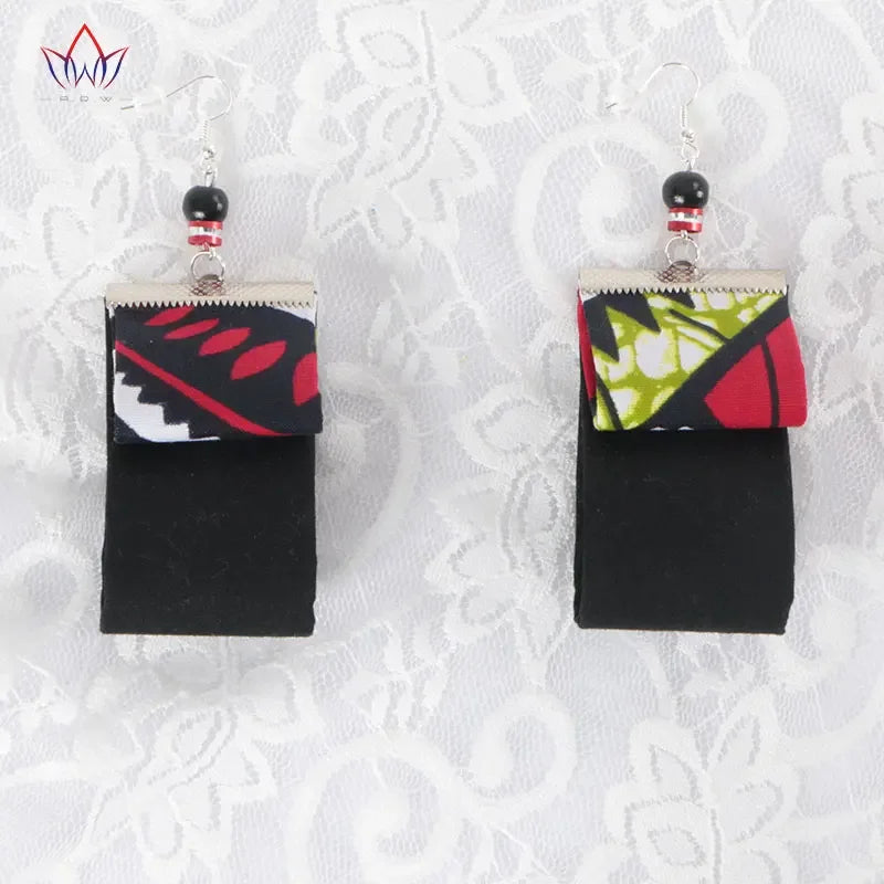 Handmade African Fabric Earrings With Tassels