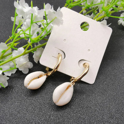 Cowrie Shell Earrings Small and Elegant