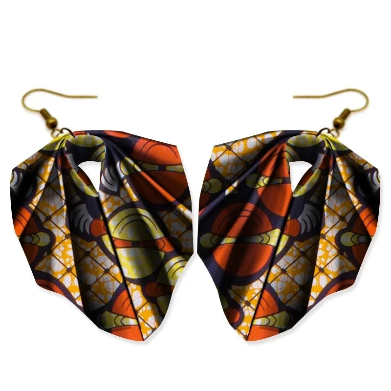 Handmade African Fabric Earrings With Tassels