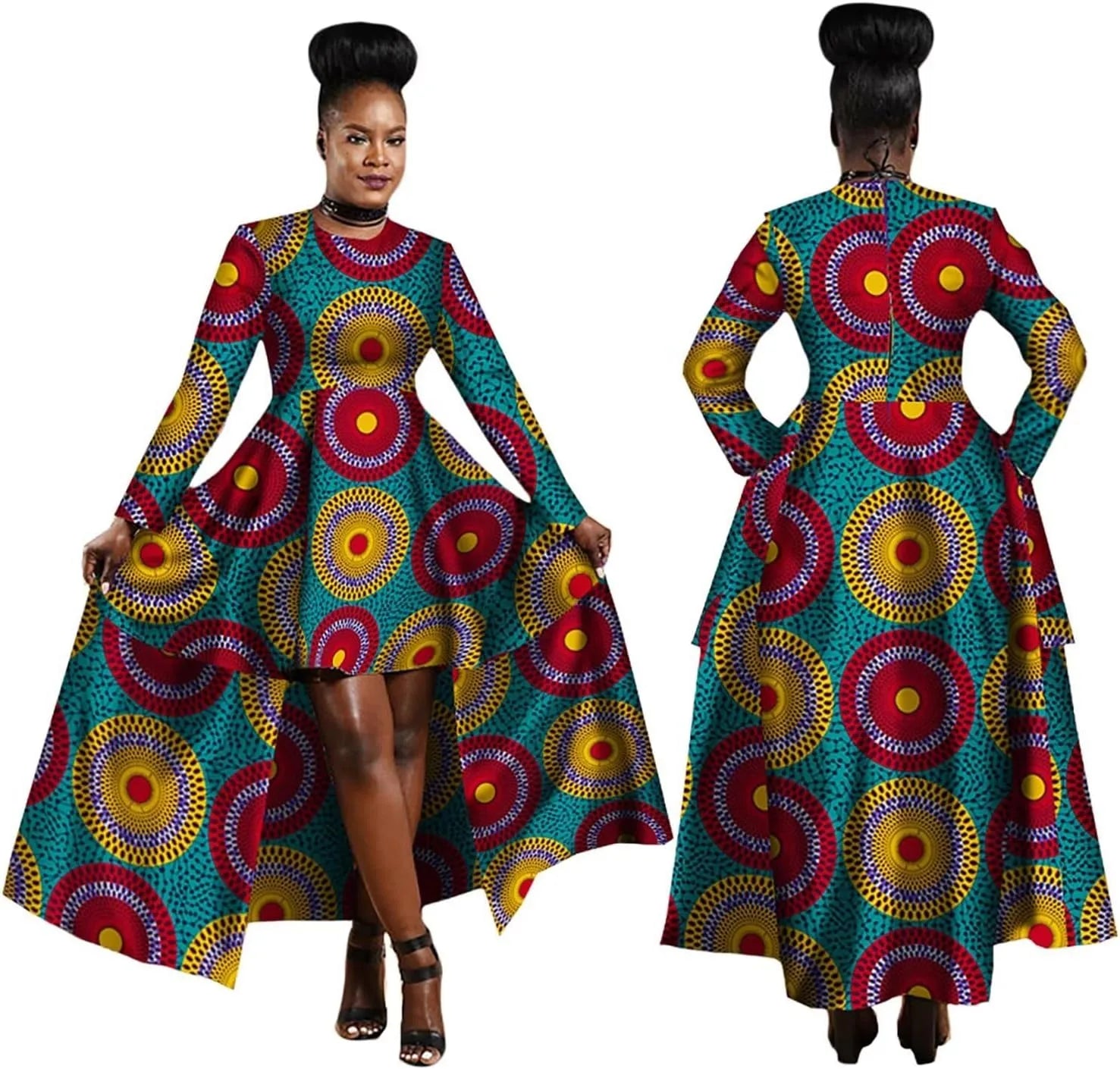 African Hi-Low Dashiki Dress - Super Elegant