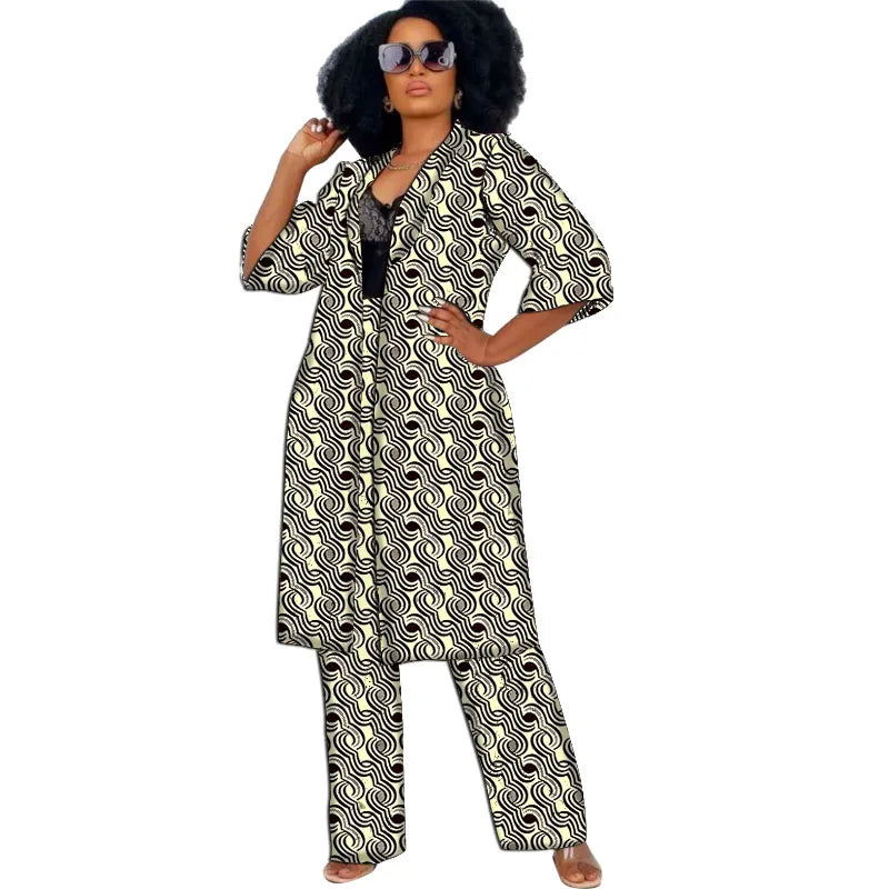 Elegant Ankara 2-Piece Pant Set with Long Jacket