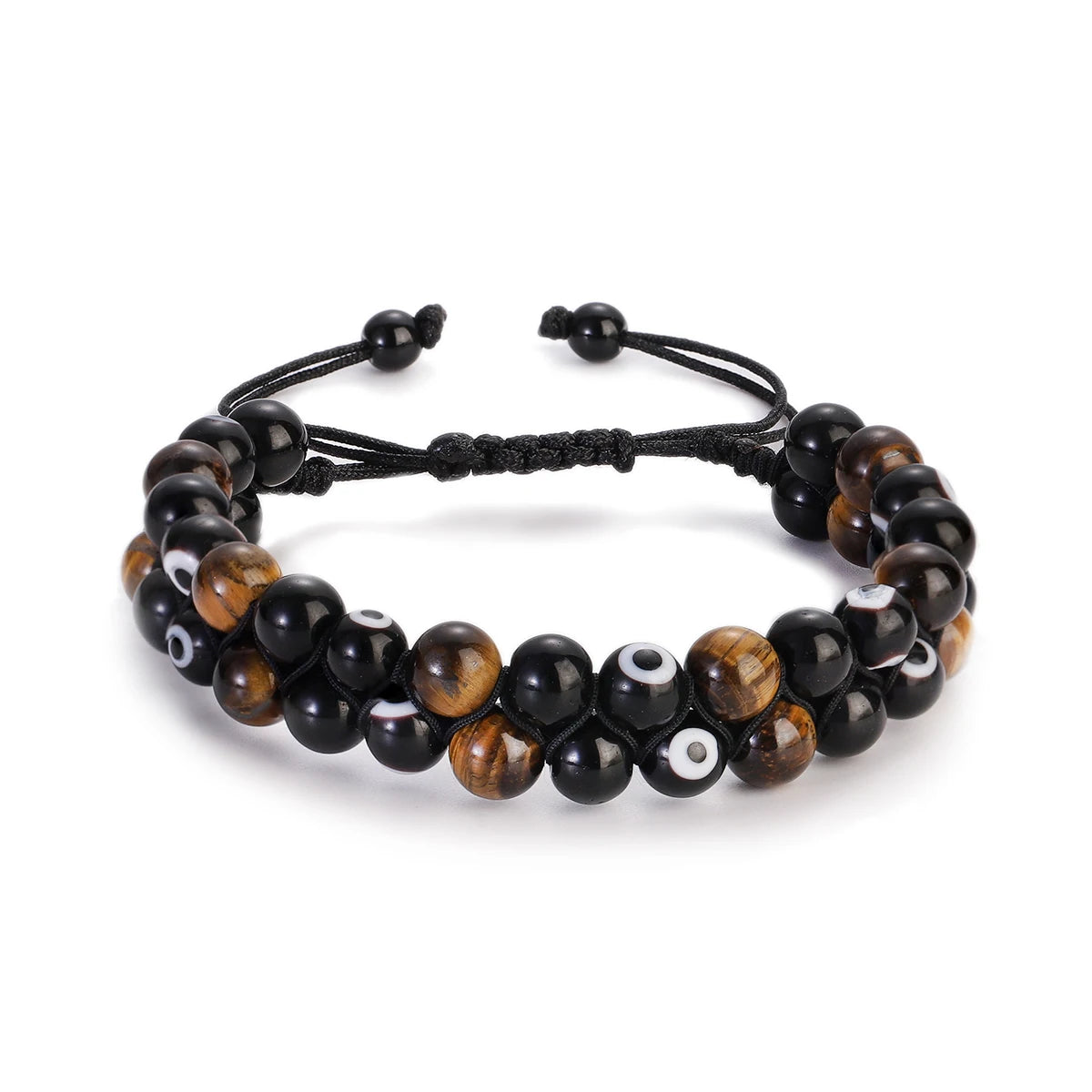 Vulcanic stone double beaded Hair Tie - Bracelet