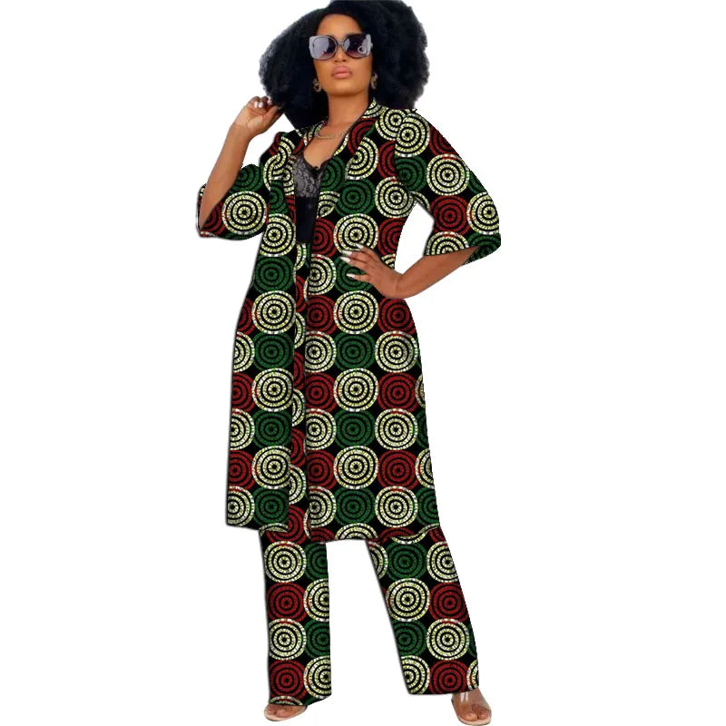 Elegant Ankara 2-Piece Pant Set with Long Jacket