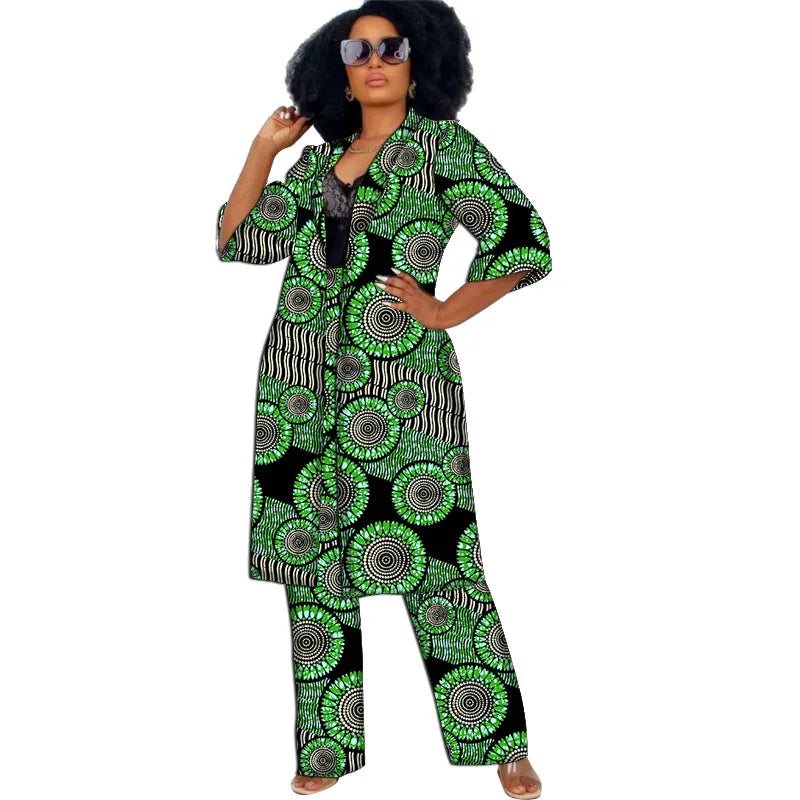 Elegant Ankara 2-Piece Pant Set with Long Jacket