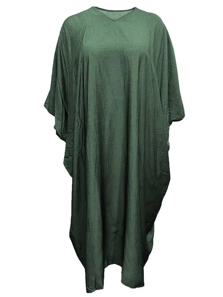 Indigo Flow Kaftan Maxi Dress