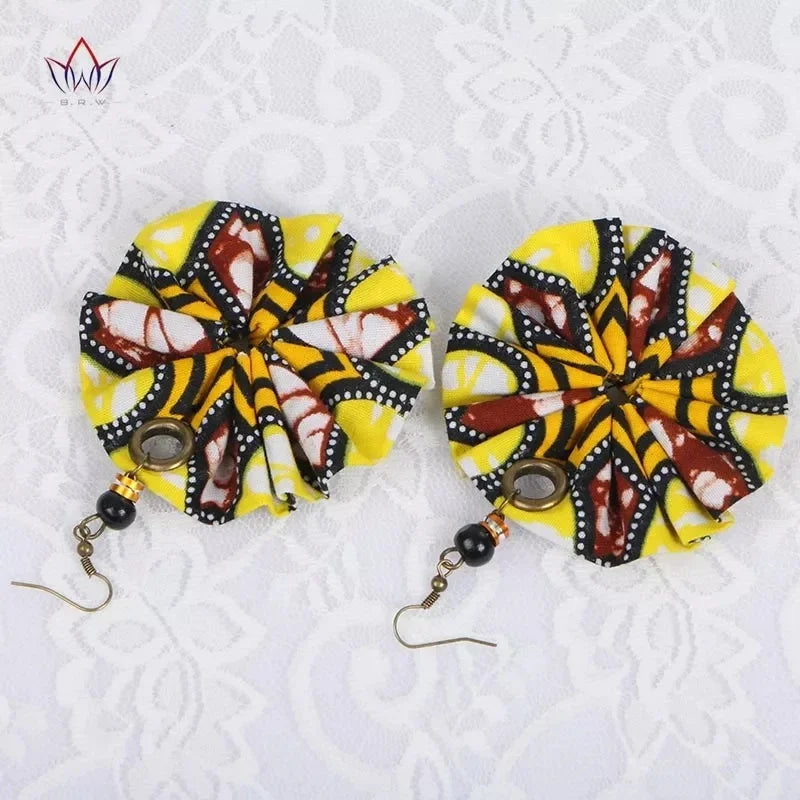 Handmade African Fabric Earrings With Tassels