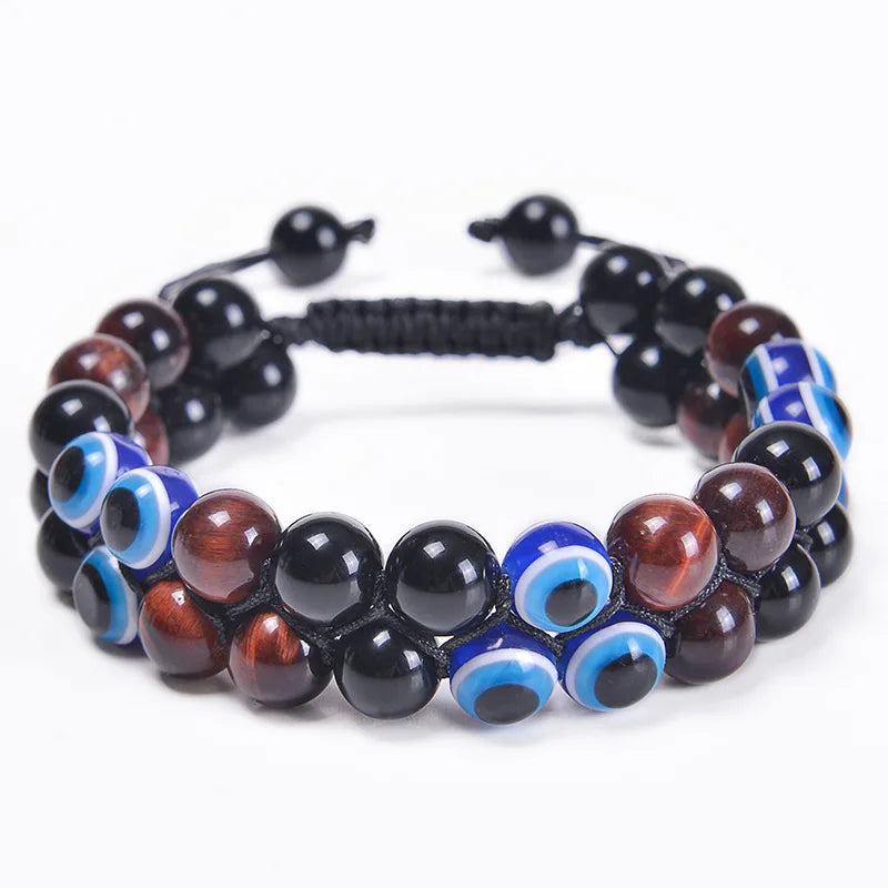 Vulcanic stone double beaded Hair Tie - Bracelet