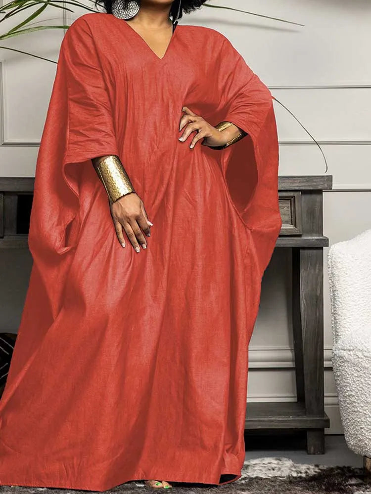 Indigo Flow Kaftan Maxi Dress