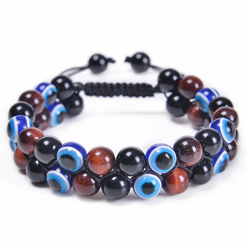 Vulcanic stone double beaded Hair Tie - Bracelet